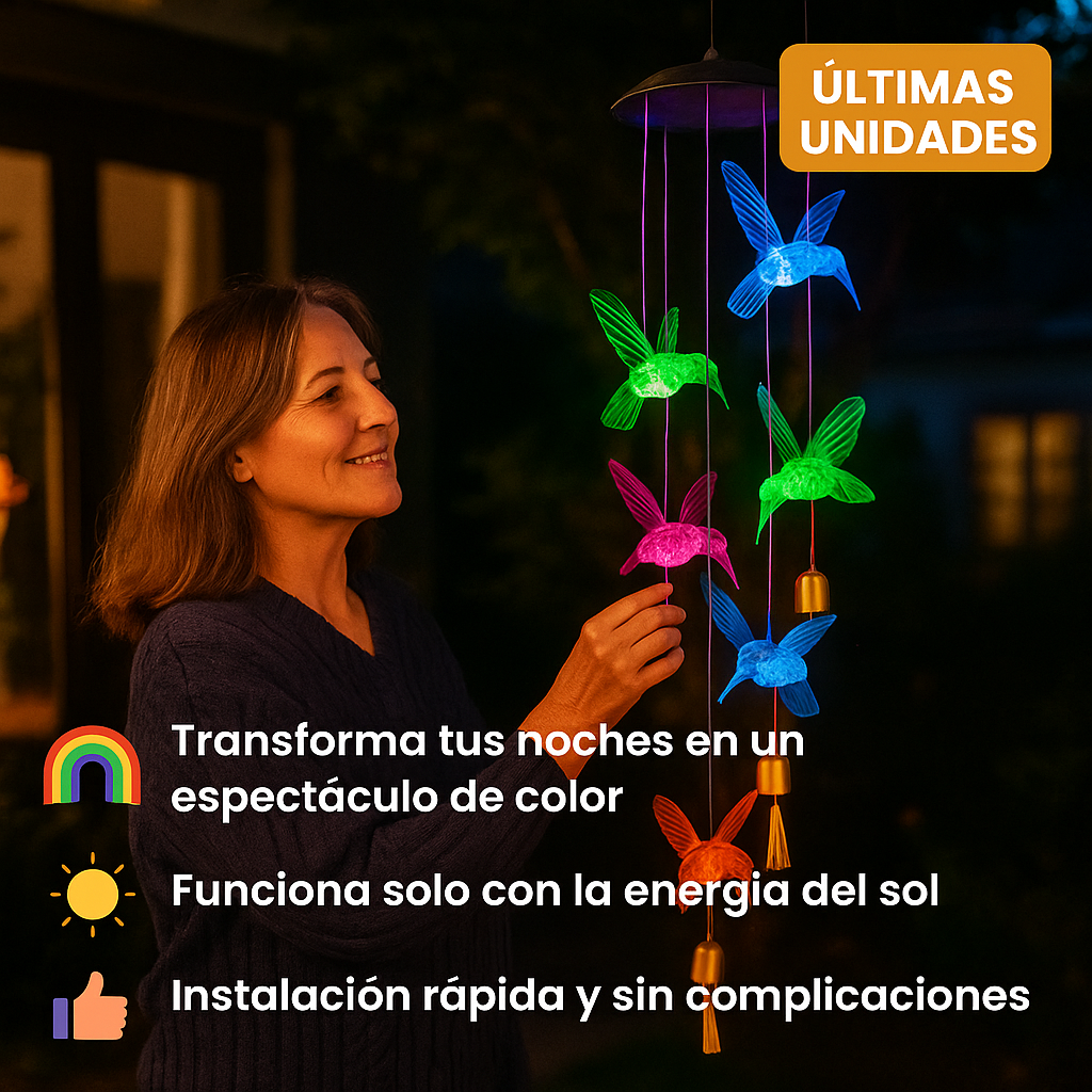 Colibrí de colores - Luz Led solar